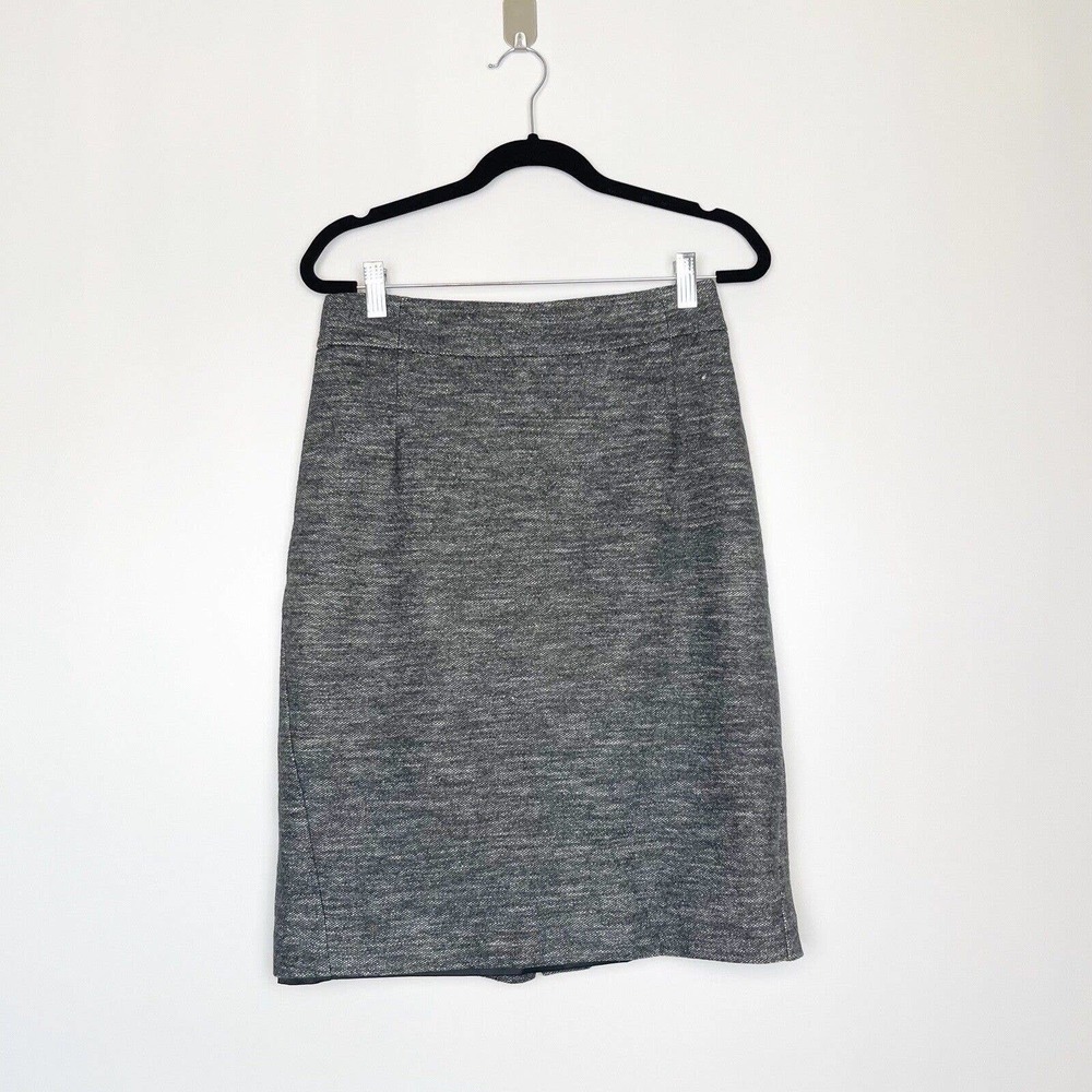Theory Tweed Pencil Skirt Wool Blend Gray 4